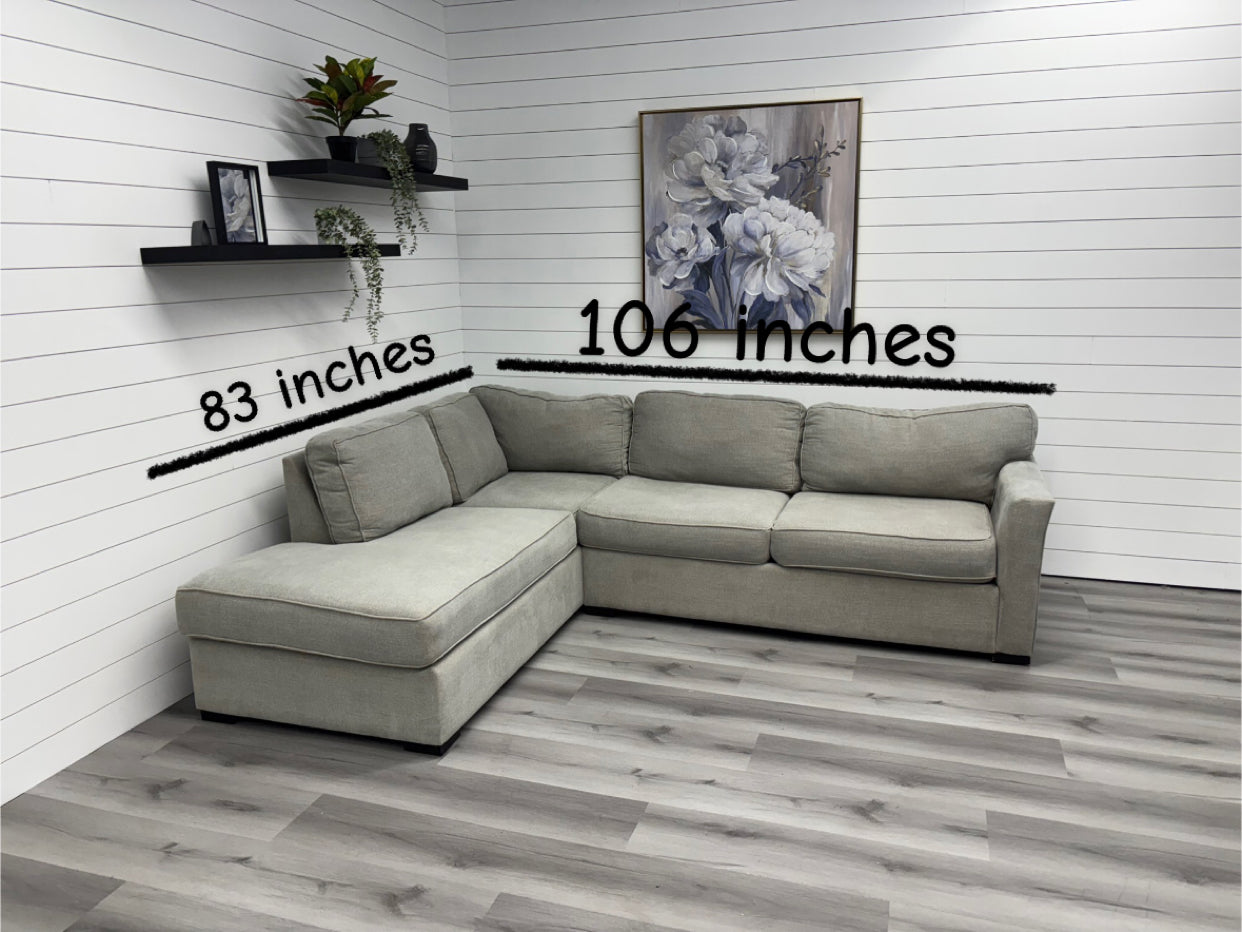 Grey Living Spaces Bumper Sectional Couch