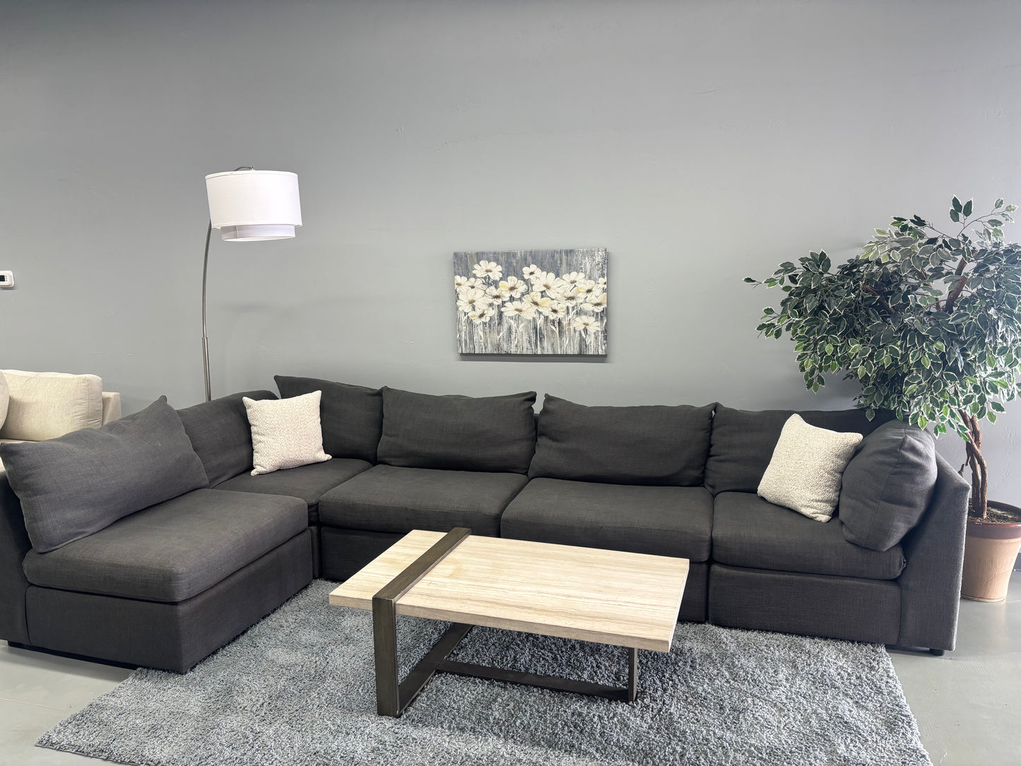 Bassett Charcoal Modular Sectional Couch