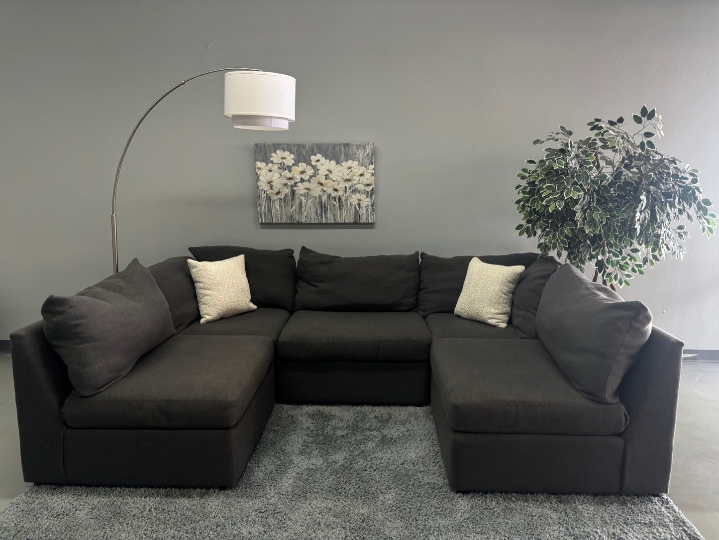 Bassett Charcoal Modular Sectional Couch