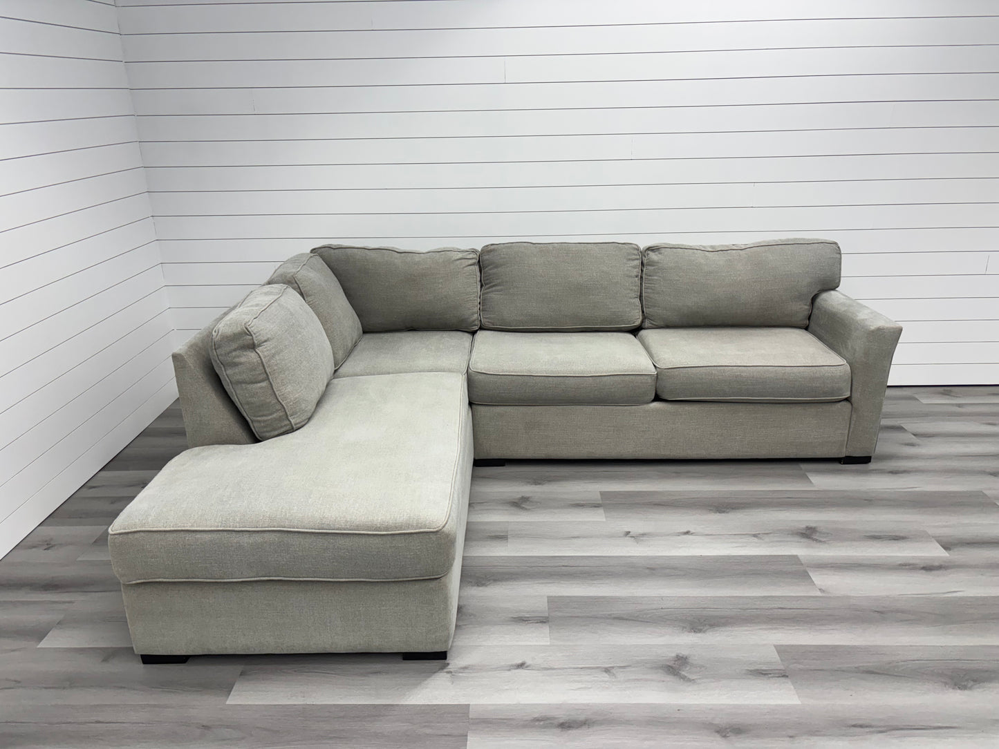 Grey Living Spaces Bumper Sectional Couch