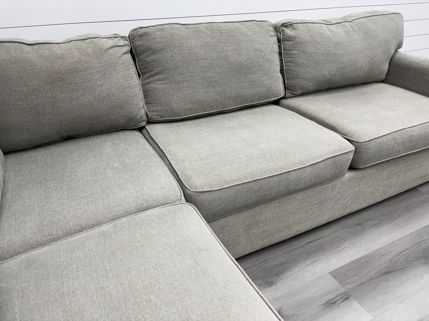 Grey Living Spaces Bumper Sectional Couch