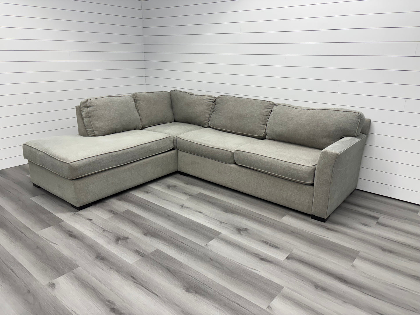 Grey Living Spaces Bumper Sectional Couch