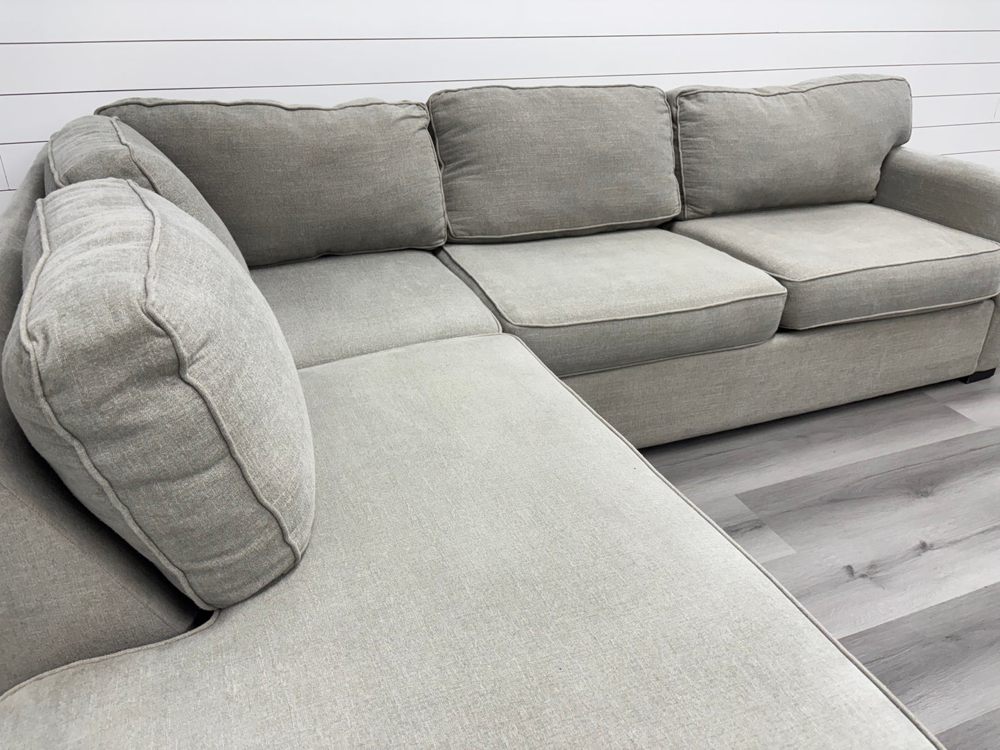 Grey Living Spaces Bumper Sectional Couch