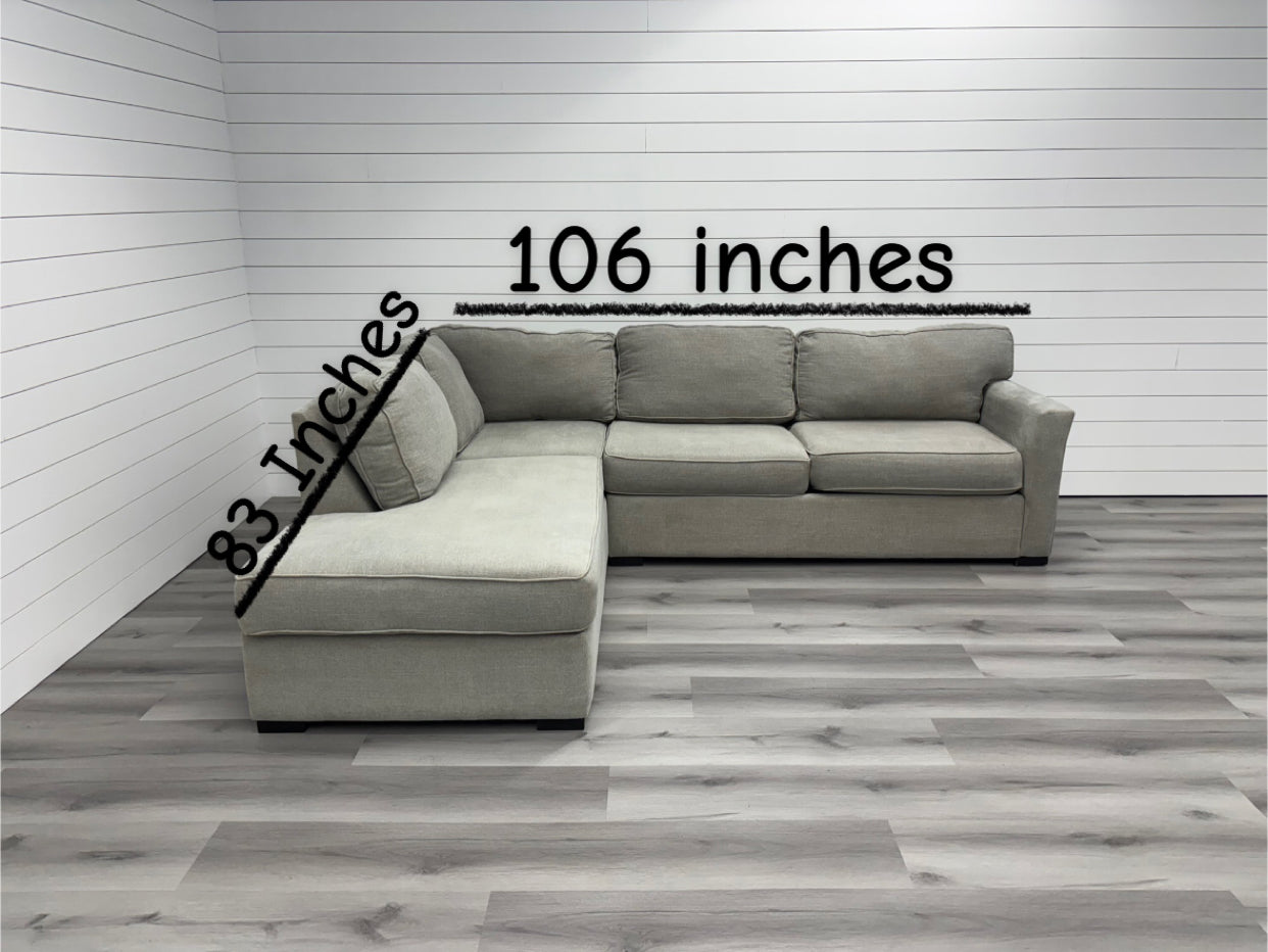Grey Living Spaces Bumper Sectional Couch