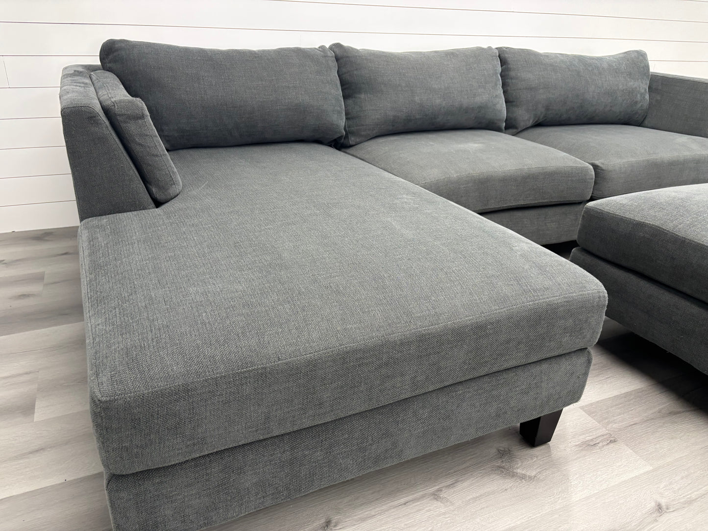 Dark Grey Sectional with Ottoman