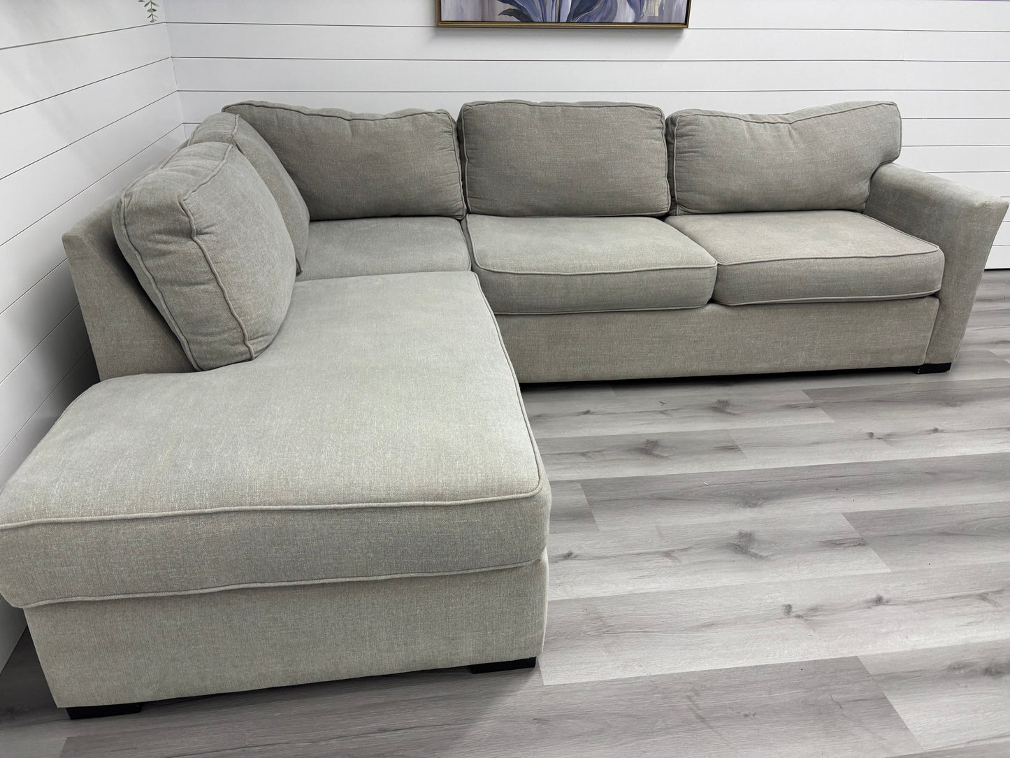 Grey Living Spaces Bumper Sectional Couch