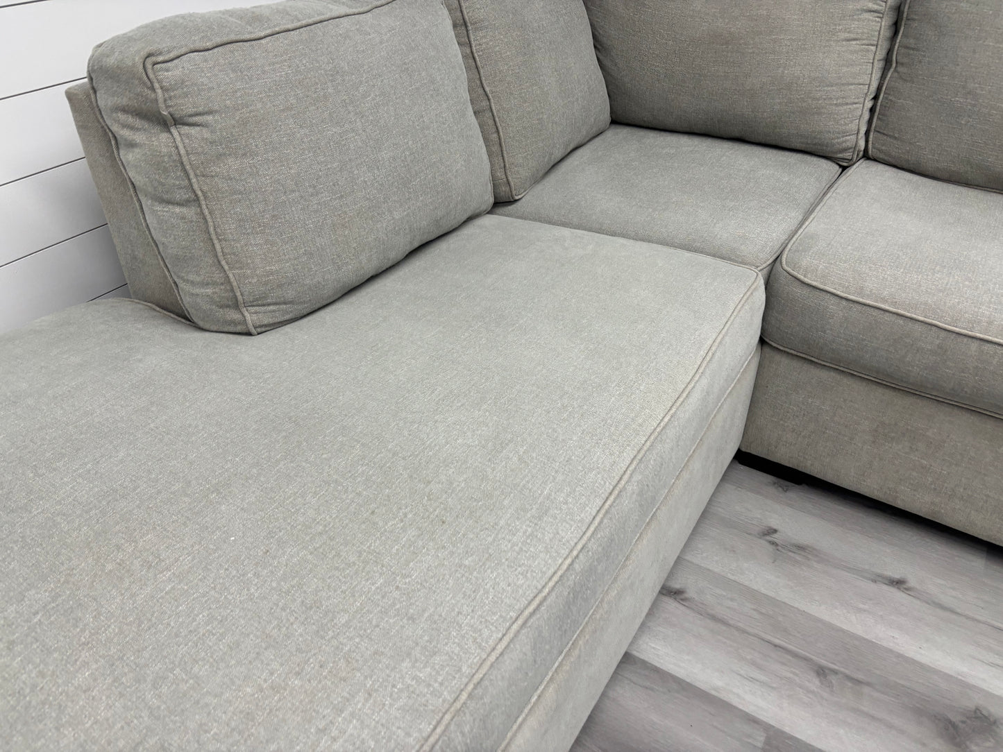 Grey Living Spaces Bumper Sectional Couch