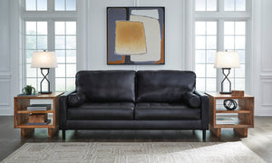 Bryceview Black Leather Sofa