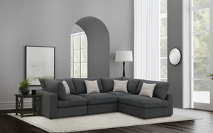Serene 4-Piece Charcoal Modular Sectional (Customizable)