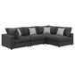 Serene 4-Piece Charcoal Modular Sectional (Customizable)