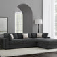 Serene 4-piece Charcoal Modular Sectional (Customizable )