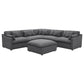 Hobson 5-PC Corner Charcoal Modular Sectional (Customizable)