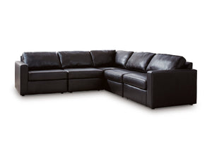 Mod Max 5-Piece Black Leather