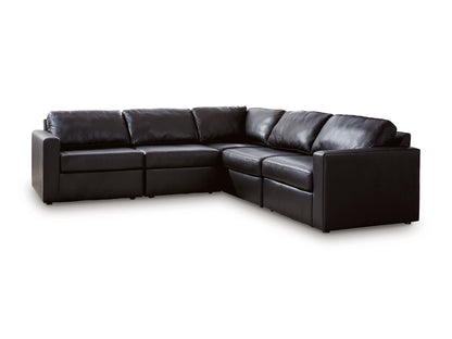 Mod Max 5-Piece Black Leather