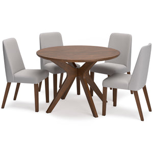 Grey Lyncott Circular dining room table and 4-Chairs