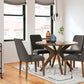 Charcoal Lyncott Circular dining room table and 4-Chairs