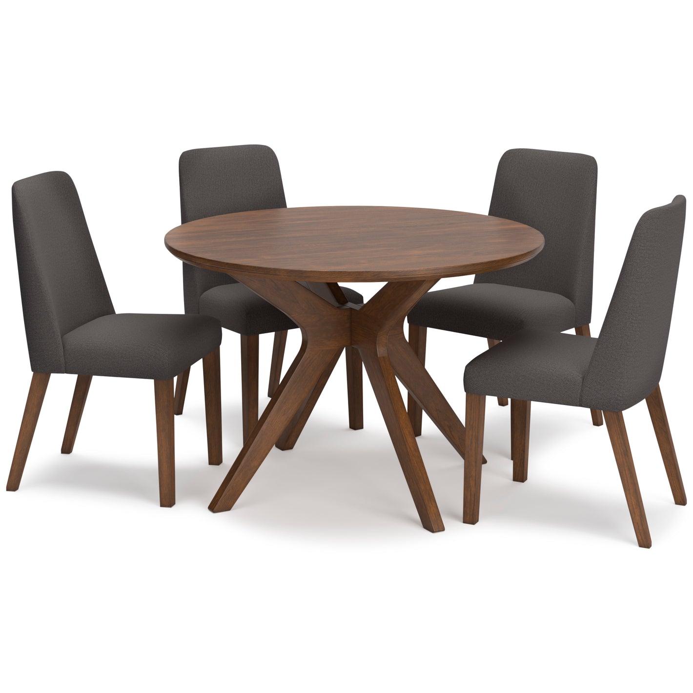 Charcoal Lyncott Circular dining room table and 4-Chairs