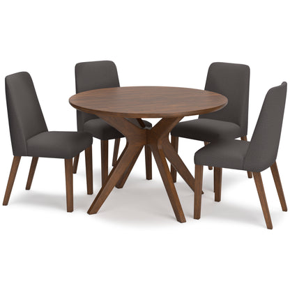 Charcoal Lyncott Circular dining room table and 4-Chairs