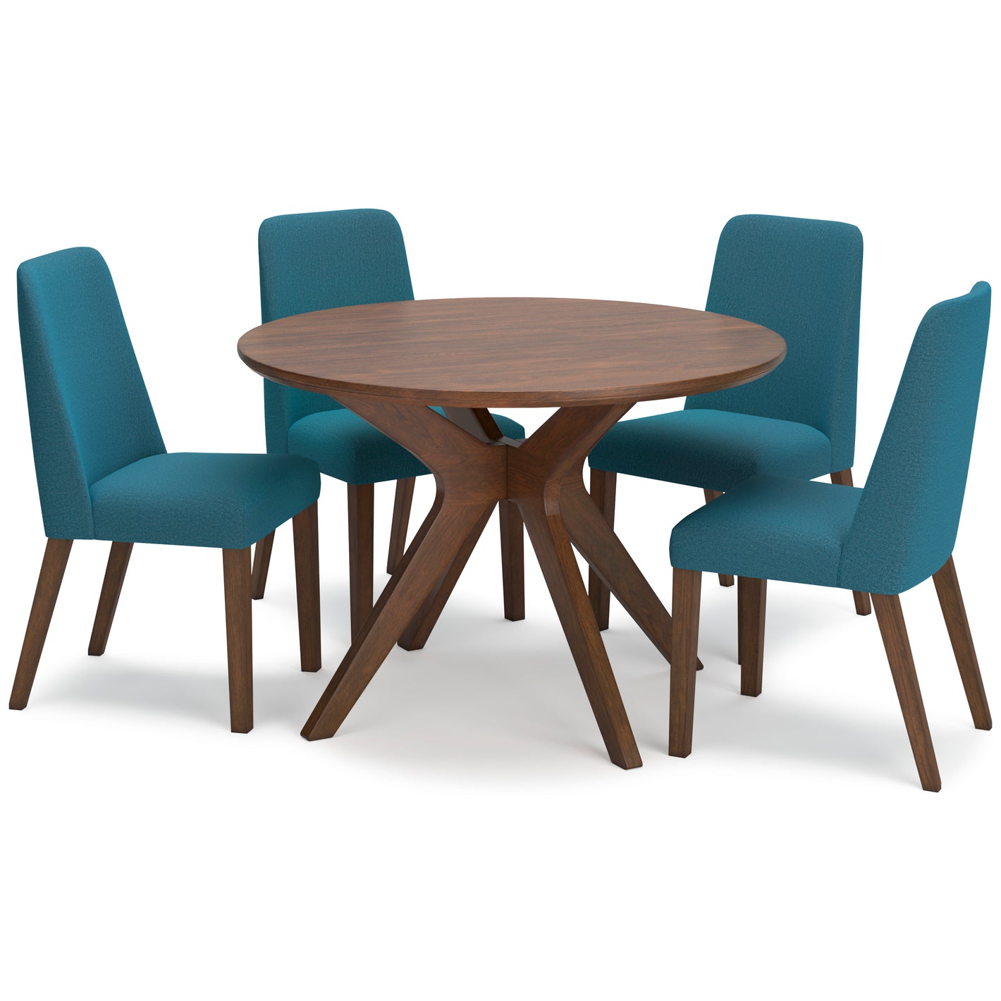 Blue Lyncott Circular dining room table and 4-Chairs