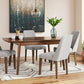 Mustard Lyncott rectangular dining room table and 4-Chairs
