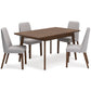 Mustard Lyncott rectangular dining room table and 4-Chairs