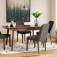 Mustard Lyncott rectangular dining room table and 4-Chairs