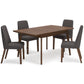 Mustard Lyncott rectangular dining room table and 4-Chairs