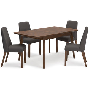 Charcoal Lyncott rectangular dining room table and 4-Chairs