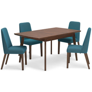 Blue Lyncott rectangular dining room table and 4-Chairs