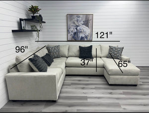 Brand New Belmont U-Shape Sectional In Cream