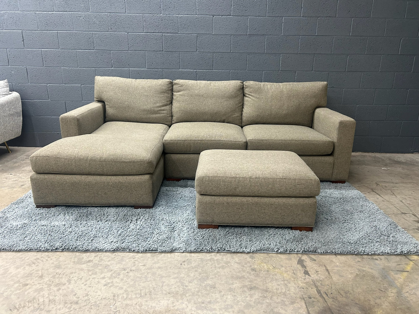 Crate and Barrel Couch with Ottoman