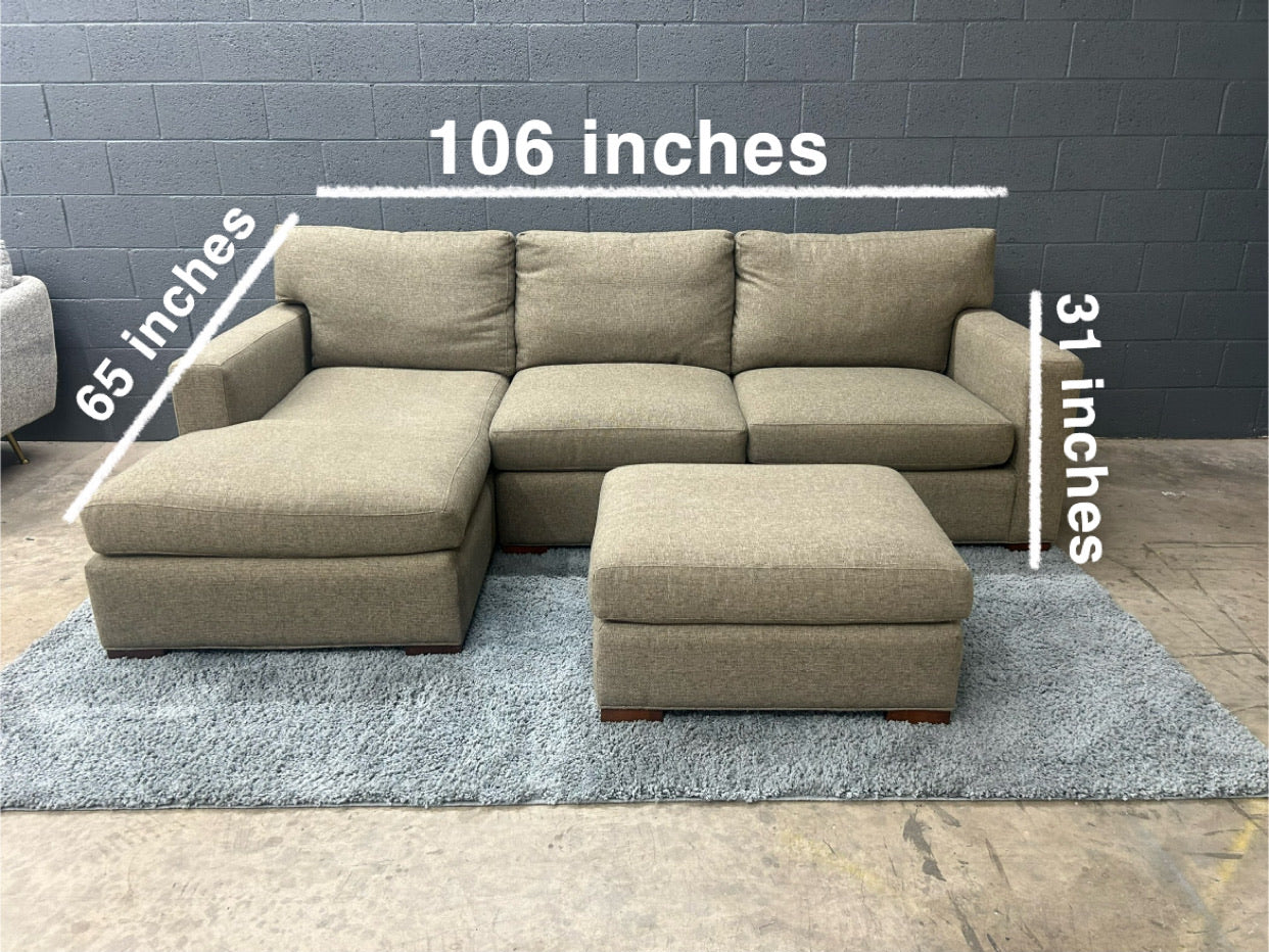 Crate and Barrel Couch with Ottoman