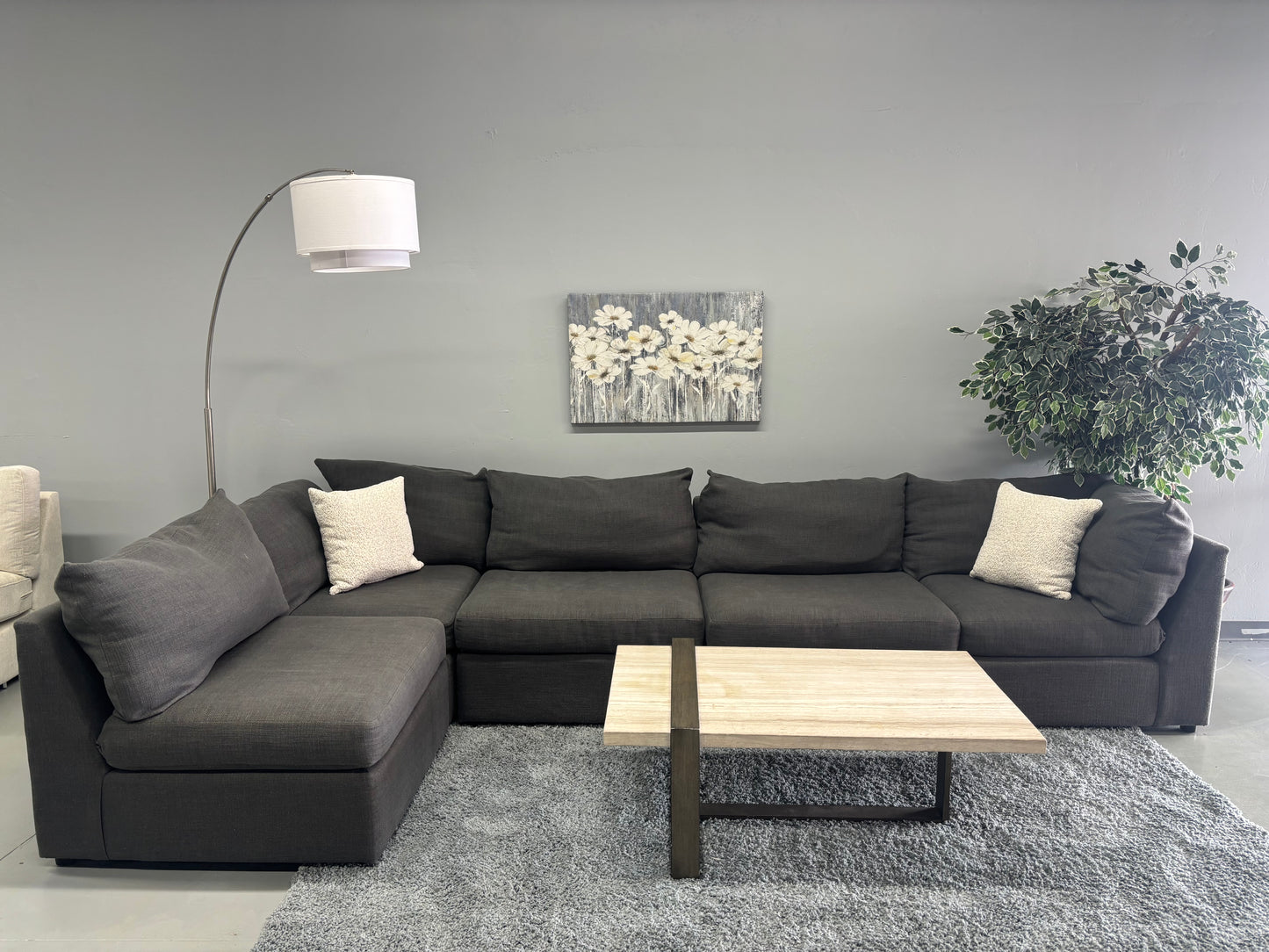 Bassett Charcoal Modular Sectional Couch