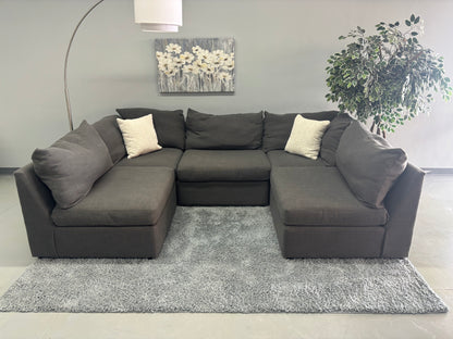 Bassett Charcoal Modular Sectional Couch