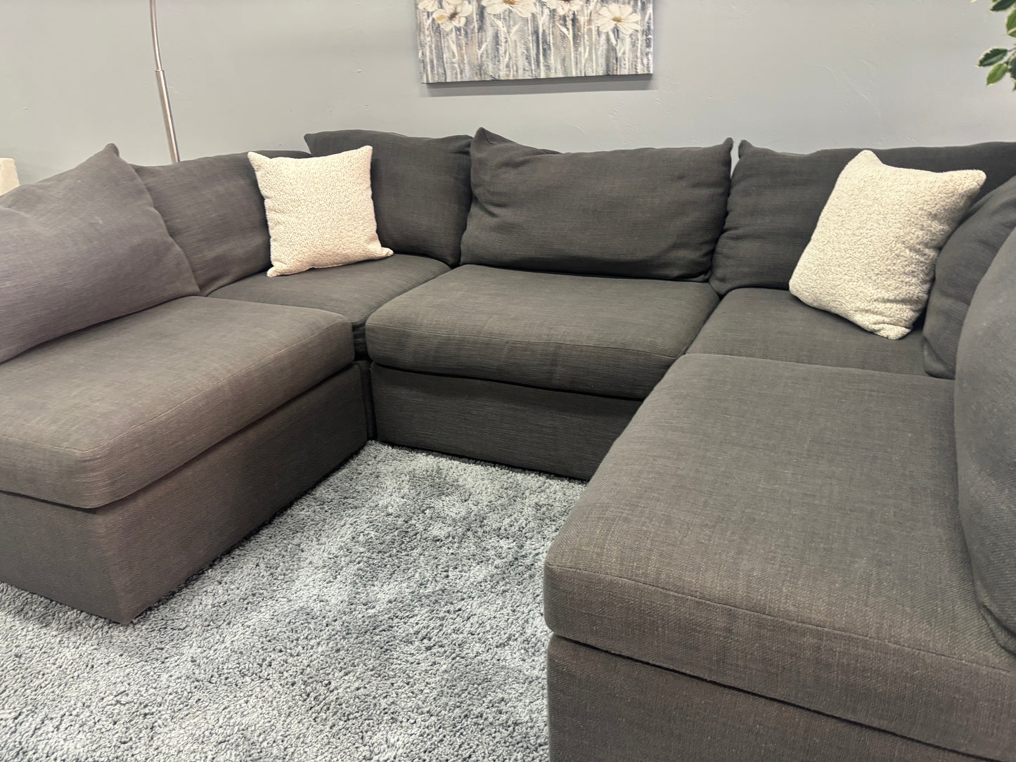 Bassett Charcoal Modular Sectional Couch