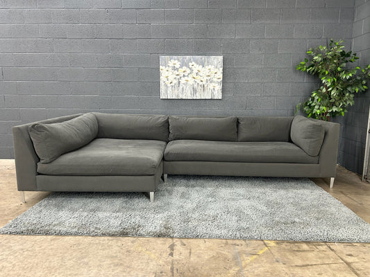 Charcoal CB2 Decker 2 Piece Sectional Couch