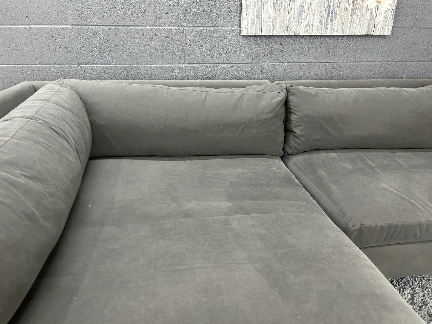 Charcoal CB2 Decker 2 Piece Sectional Couch