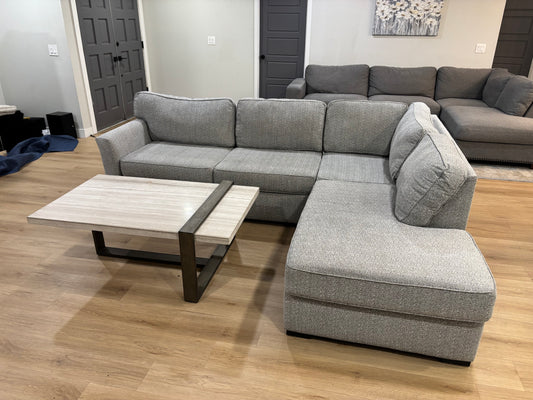 Living Spaces Sectional Couch Bumper Chaise