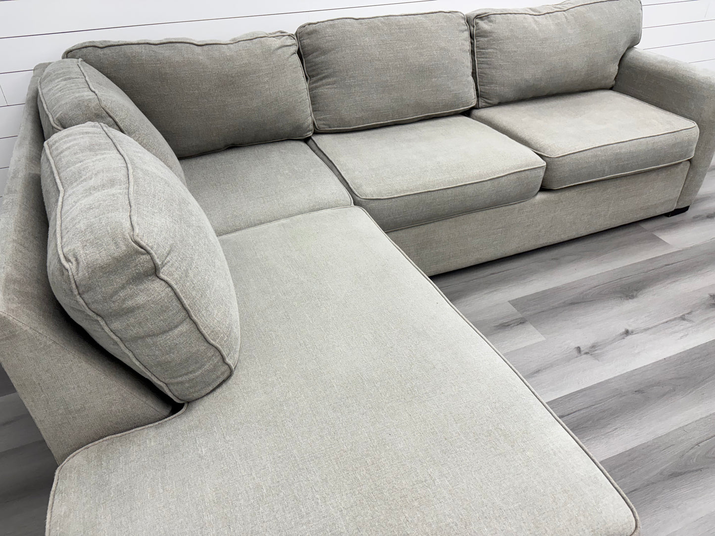 Grey Living Spaces Bumper Sectional Couch