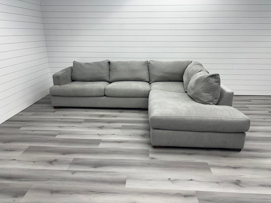 Large Grey Bumper Chaise Sectional