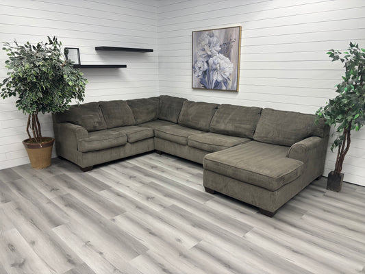 Green Three Piece Ashley Furniture Sectional