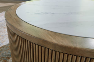 Grayman Light Brown Round Cocktail Table
