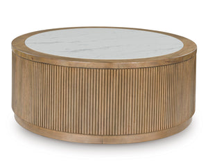 Grayman Light Brown Round Cocktail Table