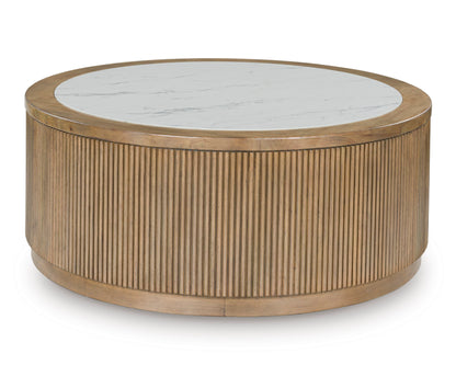 Grayman Light Brown Round Cocktail Table