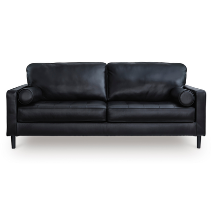 Bryceview Black Leather Sofa