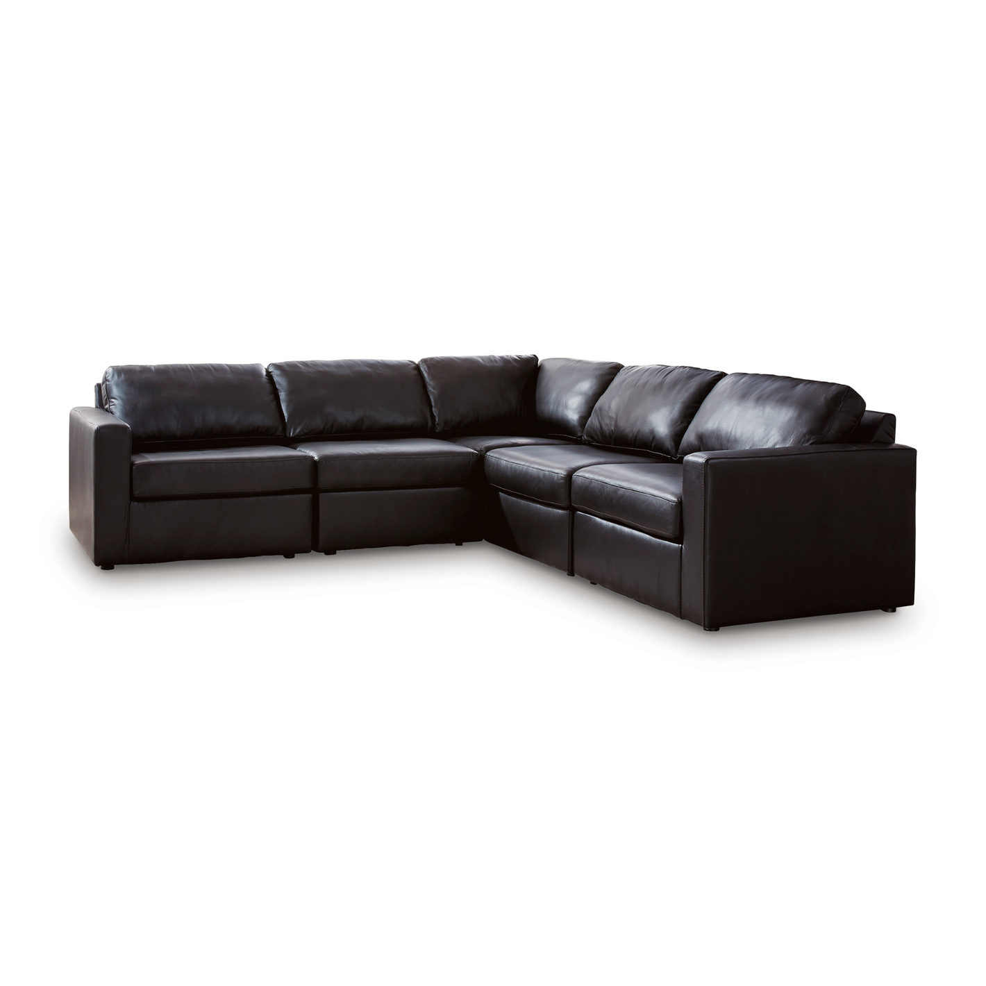 Mod Max 5-Piece Black Leather