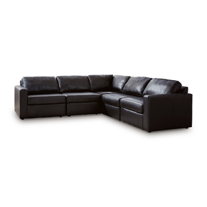 Mod Max 5-Piece Black Leather