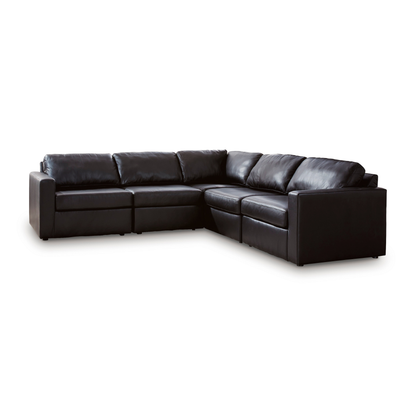 Mod Max 5-Piece Black Leather