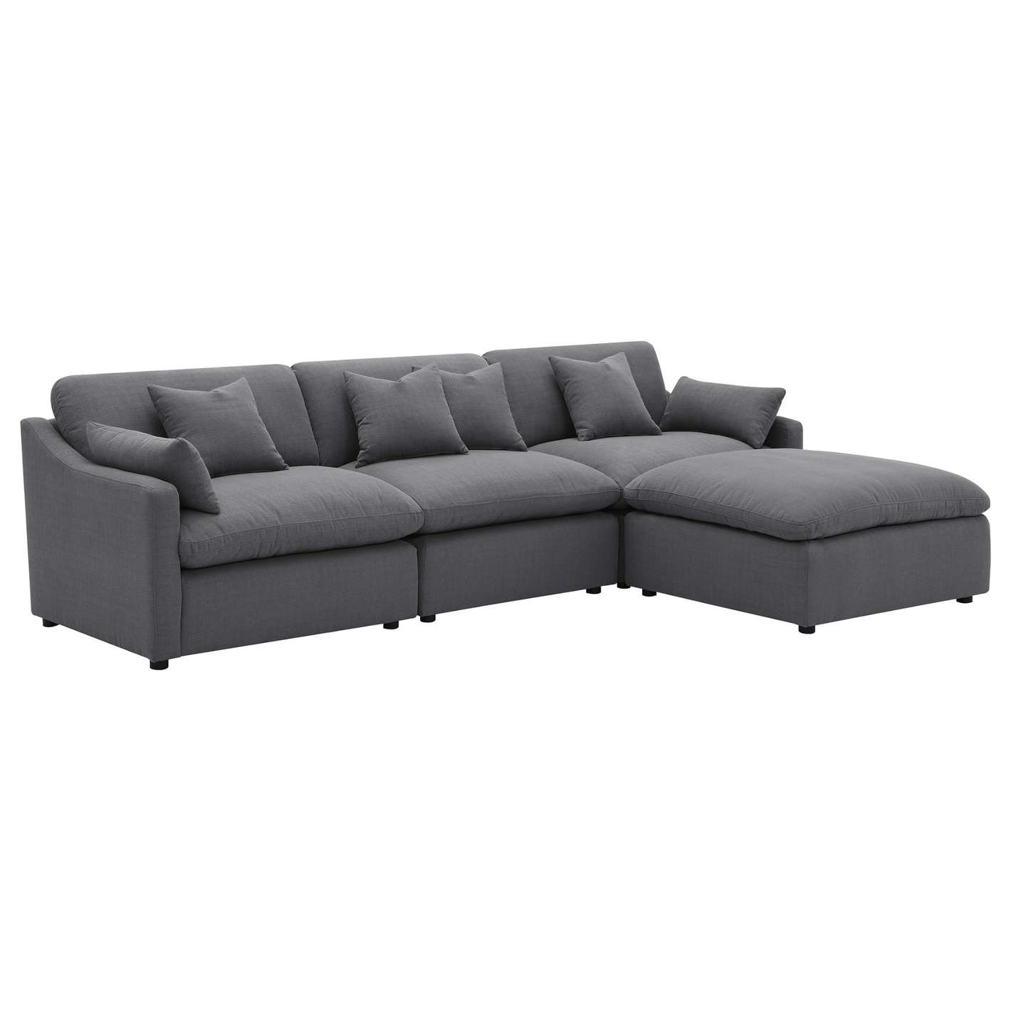 Hobson Ivory 4PC Sofa and Ottoman