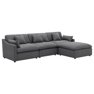Hobson Charcoal 4PC Sofa and Ottoman
